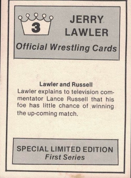 Lawler and Russell trading card PW Catalog