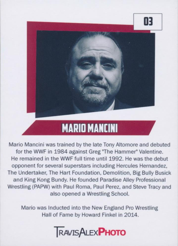 Mario Mancini trading card PW Catalog