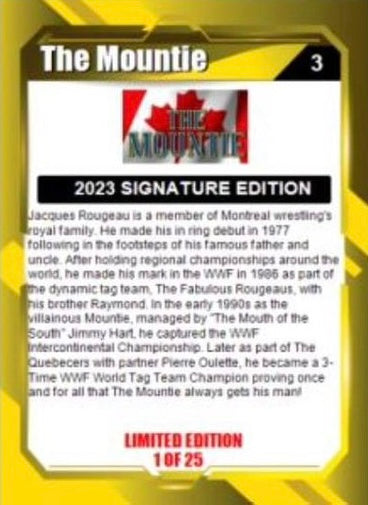 The Mountie trading card PW Catalog