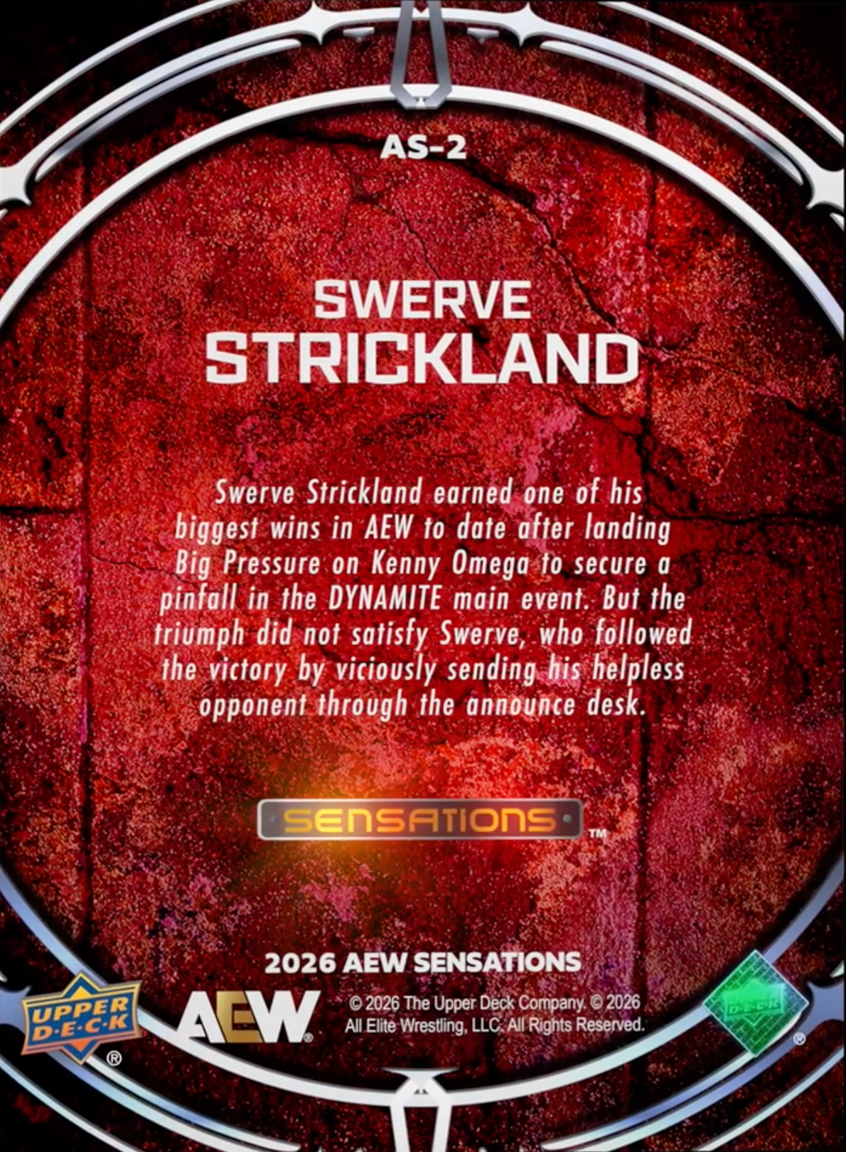 FEB. 18, 2026 – Swerve Strickland – Swerve Strickland Drives Kenny Omega Through the Announce Desk After the Pair’s Thrilling Dynamite Main Event Bout