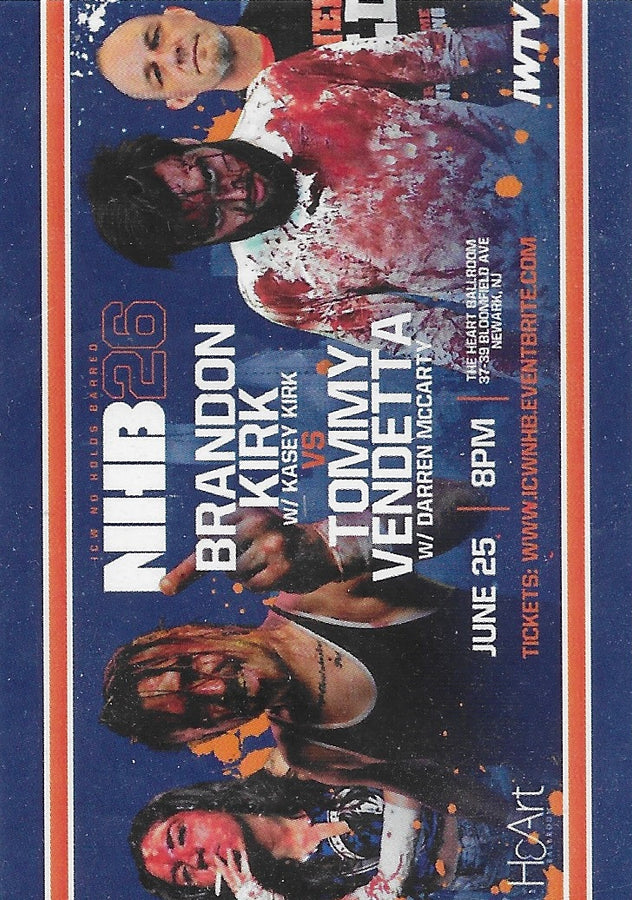 Brandon Kirk W/ Kasey Kirk vs Tommy Vendetta W/ Darren Mccarty trading card PW Catalog