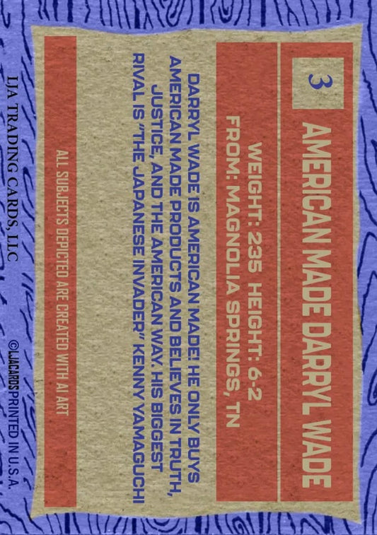 American Made Darryl Wade trading card PW Catalog