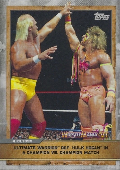 Wrestlemania VI – Ultimate Warrior DEF. Hulk Hogan in a Champion vs. Champion Match