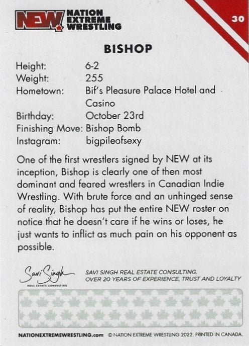 Bishop trading card PW Catalog