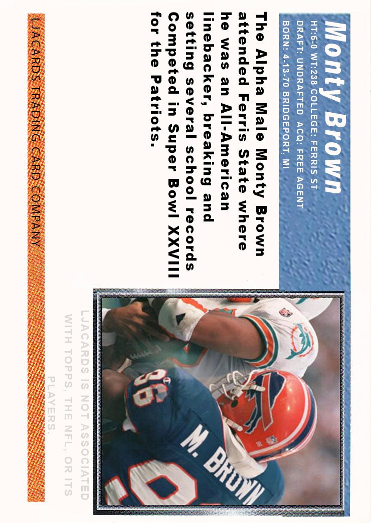 Monty Brown – Buffalo Bills trading card PW Catalog