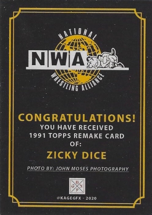 Zicky Dice NWA World Television Champion trading card PW Catalog