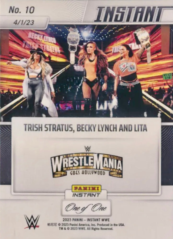Trish Stratus, Becky Lynch and Lita – Trish Stratus, Becky Lynch and Lita Defeat Damage Ctrl trading card PW Catalog