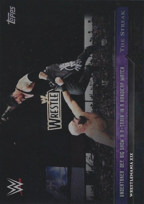 Wrestlemania XIX – Undertaker DEF. Big Show & A-Train in a Handicap Match trading card PW Catalog