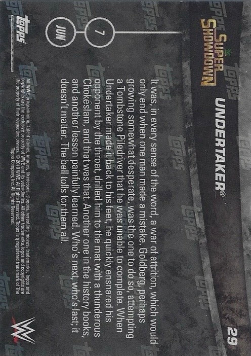 Undertaker DEF. Goldberg trading card PW Catalog