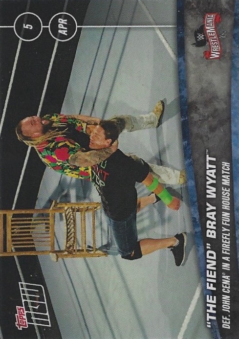 “The Fiend” Bray Wyatt DEF. John Cena in a Firefly FUN House Match trading card PW Catalog
