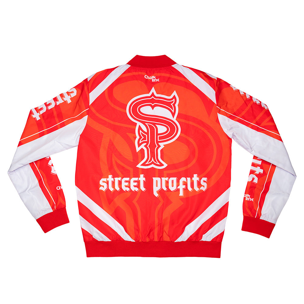 Street Profits Red Fanimation Chalk Line Jacket