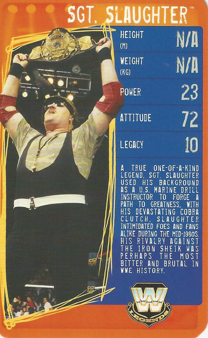 WWE Top Trumps Specials 2009 SGT Slaughter trading card PW Catalog