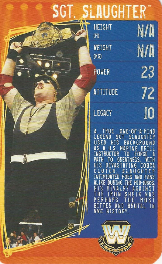 WWE Top Trumps Specials 2009 SGT Slaughter trading card PW Catalog