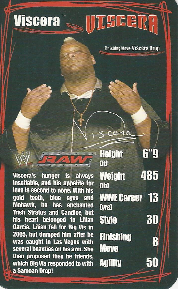 WWE Top Trumps 2006 Superstars 2 Viscera trading card PW Catalog