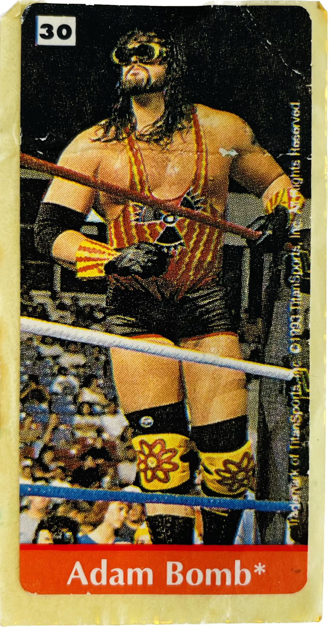 WWF Dunkin Bubble Gum Stickers (1993) No. 30 Adam Bomb PW Catalog