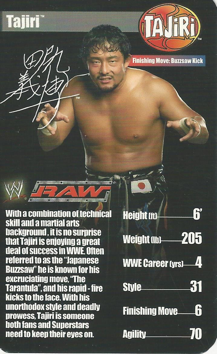 WWE Top Trumps Superstars 1 2005 Tajiri trading card PW Catalog