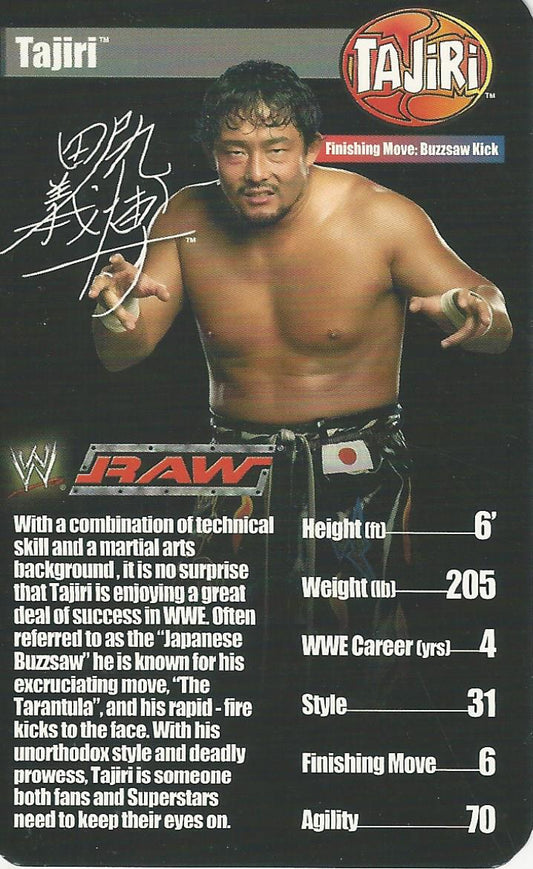 WWE Top Trumps Superstars 1 2005 Tajiri trading card PW Catalog