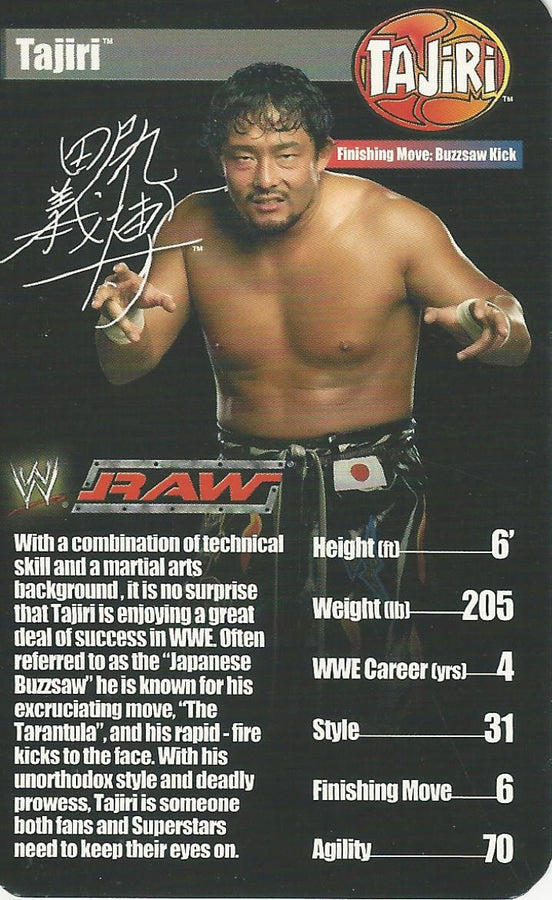 WWE Top Trumps Superstars 1 2005 Tajiri trading card PW Catalog