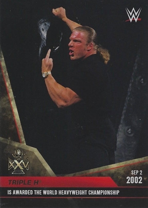 SEP 2 2002 – Triple H IS Awarded the World Heavyweight Championship trading card PW Catalog