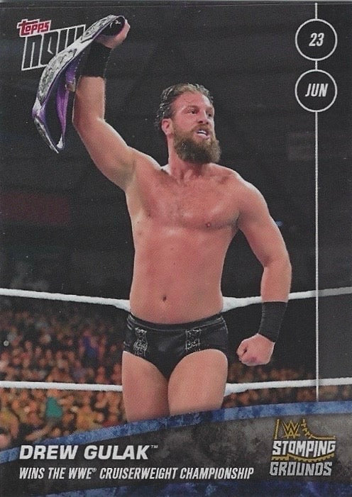 Drew Gulak Wins the WWE Cruiserweight Championship trading card PW Catalog