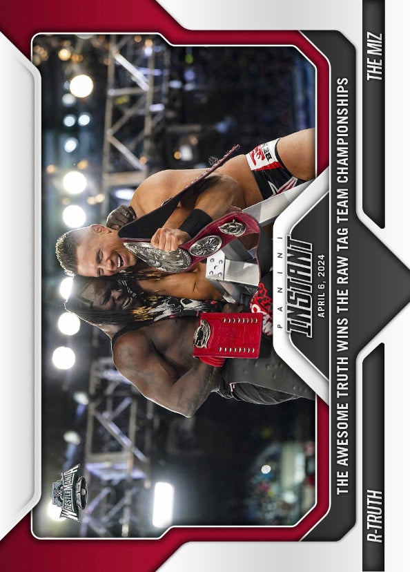 R-Truth / the MIZ – the Awesome Truth Wins the RAW TAG Team Championships trading card PW Catalog
