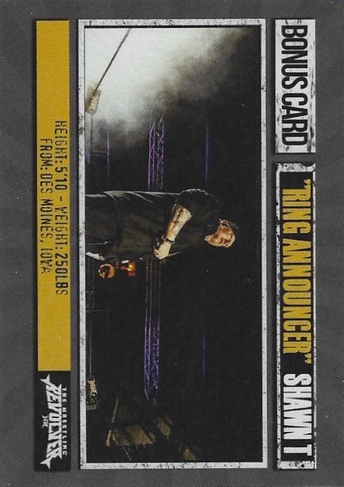 “Ring Announcer” Shawn T trading card PW Catalog
