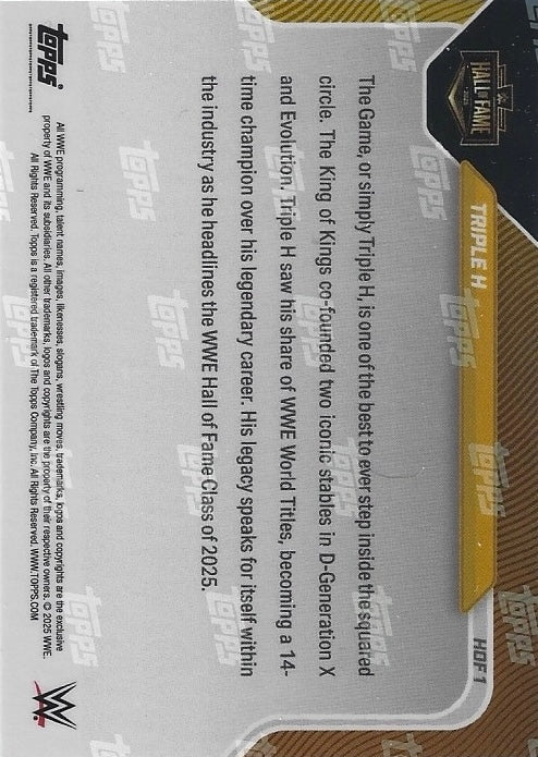 Triple H ‘the Game’ Headlines 2025 WWE Hall of Fame Class trading card PW Catalog
