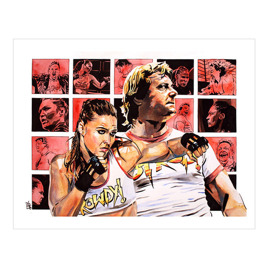 Ronda Rousey & Roddy Piper 11 x 14 Rob Schamberger Art Print Wall art PW Catalog
