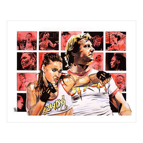 Ronda Rousey & Roddy Piper 11 x 14 Rob Schamberger Art Print Wall art PW Catalog