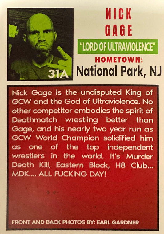 “Lord of Ultraviolence” Nick Gage trading card PW Catalog