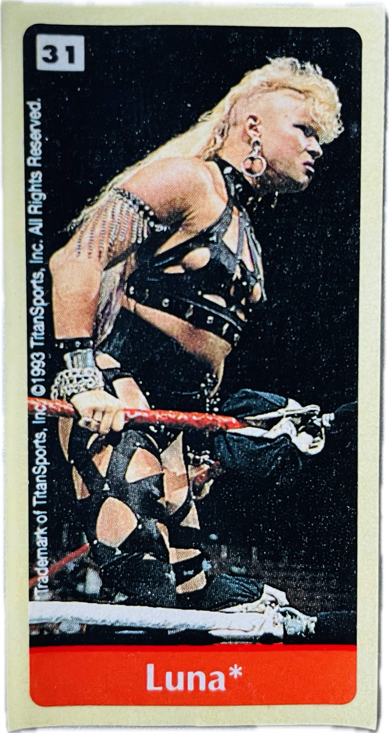 WWF Dunkin Bubble Gum Stickers (1993) No. 31 Luna Vachon PW Catalog