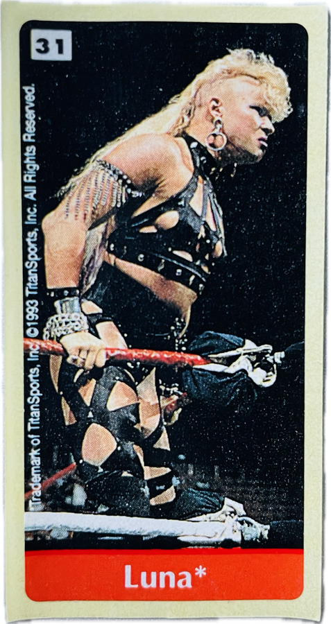 WWF Dunkin Bubble Gum Stickers (1993) #31 Luna Vachon