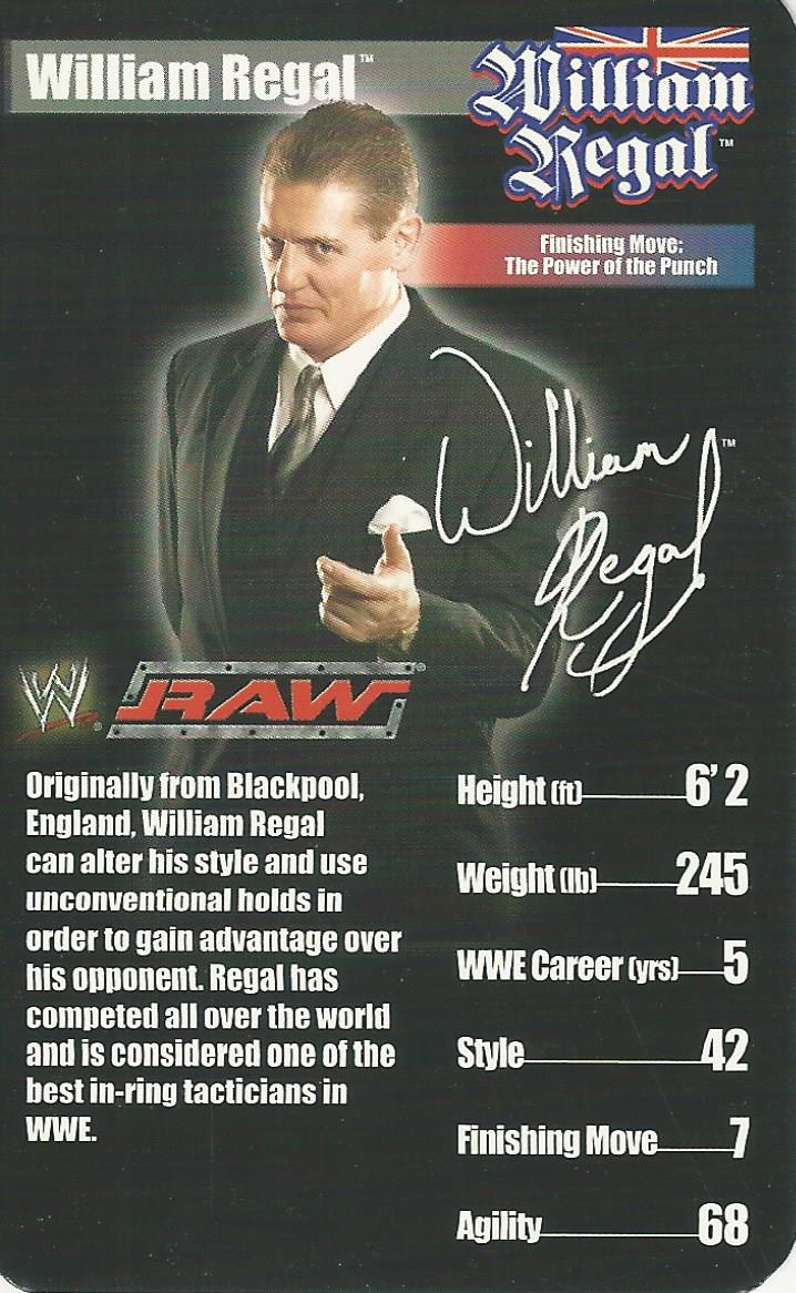 WWE Top Trumps Superstars 1 2005 William Regal trading card PW Catalog