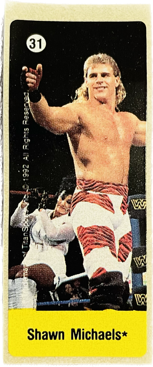 WWF Dunkin Bubble Gum Stickers (1992) No. 31 Shawn Michaels PW Catalog