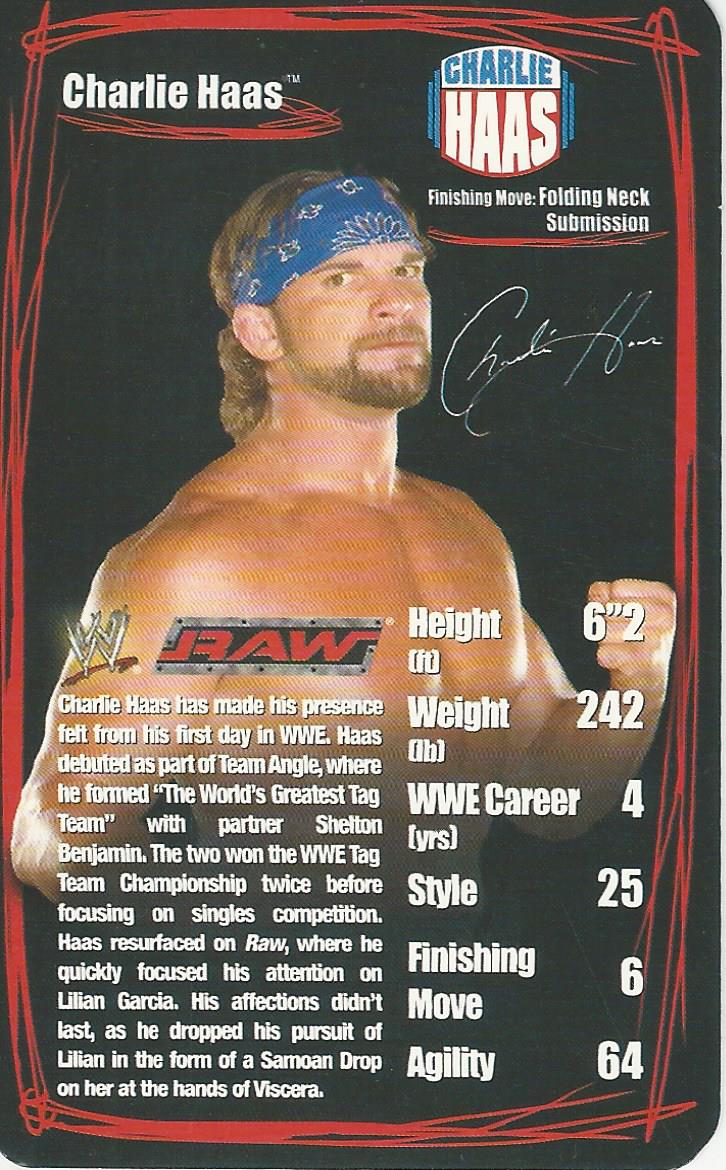 WWE Top Trumps 2006 Superstars 2 Charlie Haas trading card PW Catalog