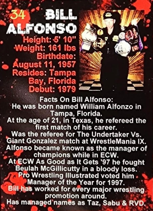 Bill Alfonso “the Manager of Champions” trading card PW Catalog