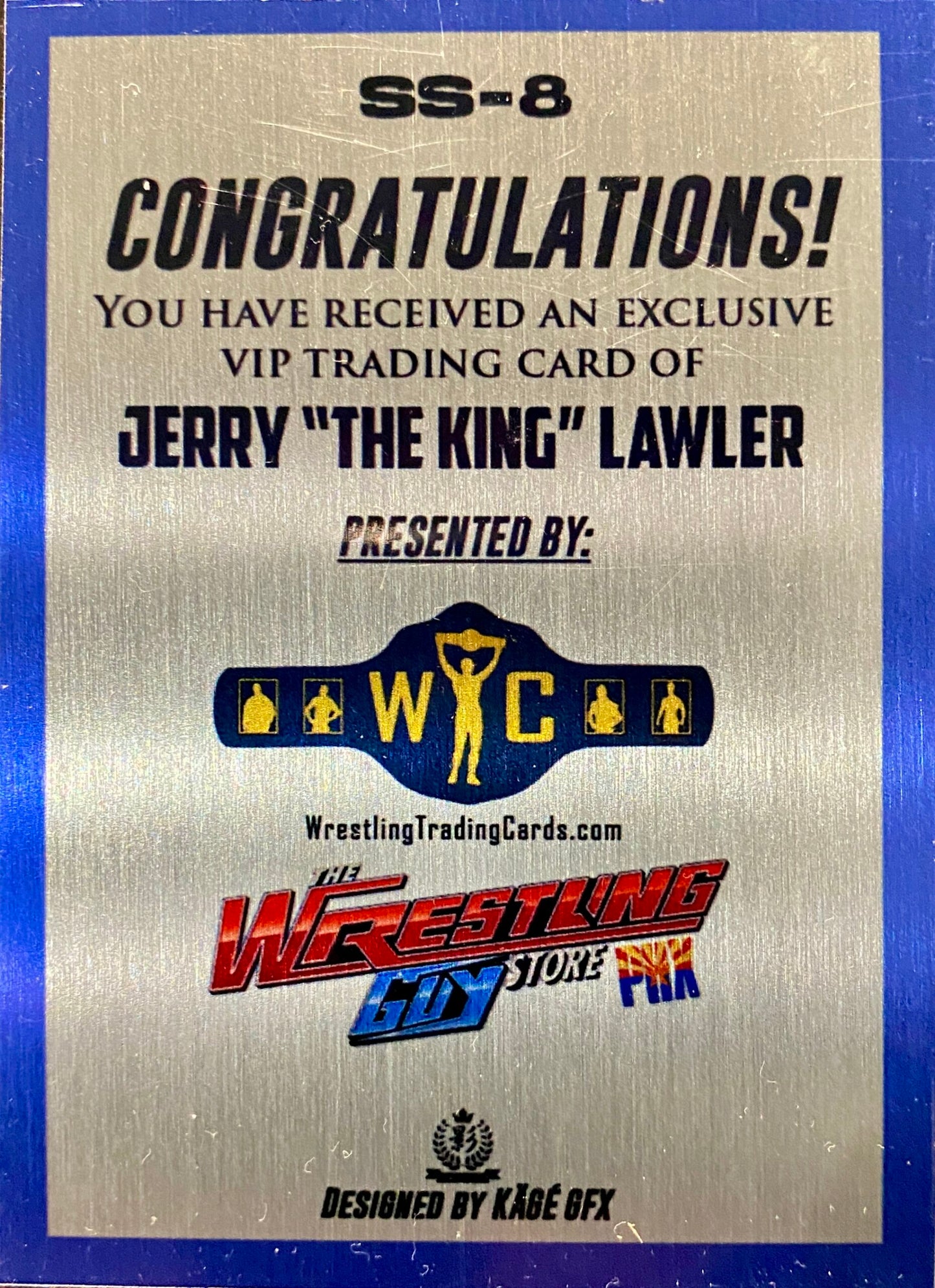 Signature Series – Jerry “the King” Lawler trading card PW Catalog