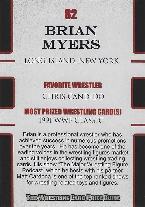 Brian Myers trading card PW Catalog