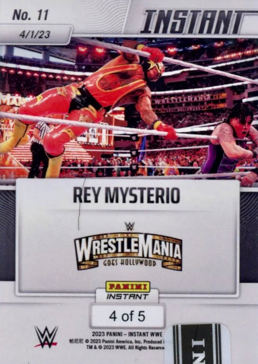 REY Mysterio – Father Defeats Son at Wrestlemania trading card PW Catalog