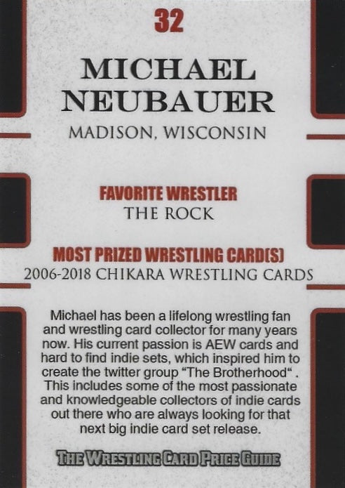 Michael Neubauer trading card PW Catalog