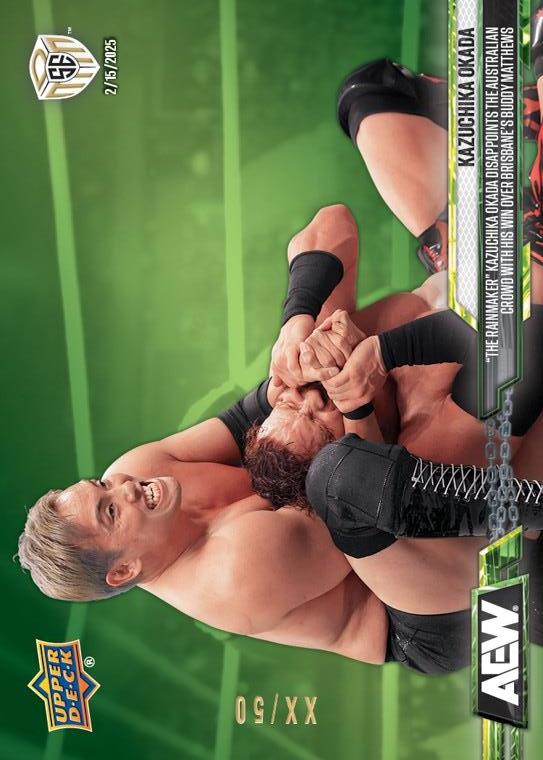Kazuchika Okada – “the Rainmaker” Kazuchika Okada Disappoints the Australian Crowd With HIS Win Over Brisbane’s Buddy Matthews trading card PW Catalog