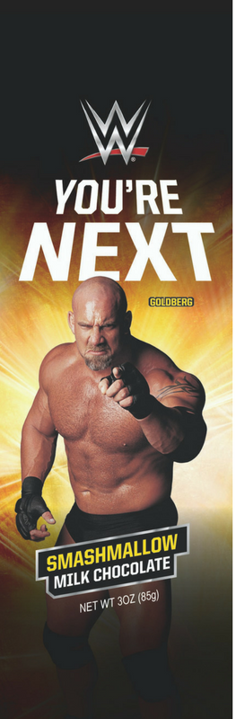 WWE Goldberg FYE Chocolate Bar 2017 You`re Next Smashmallow Milk Chocolate