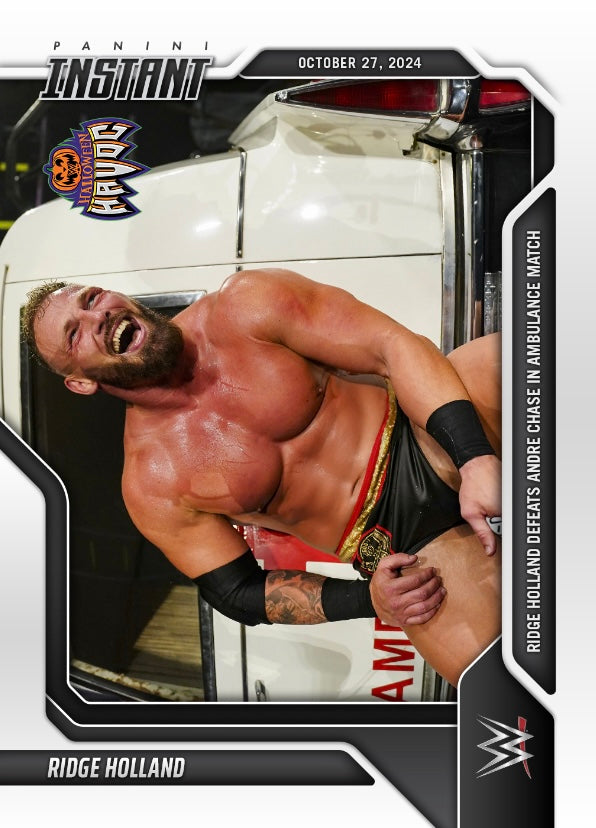 Ridge Holland – Ridge Holland Defeats Andre Chase in Ambulance Match trading card PW Catalog