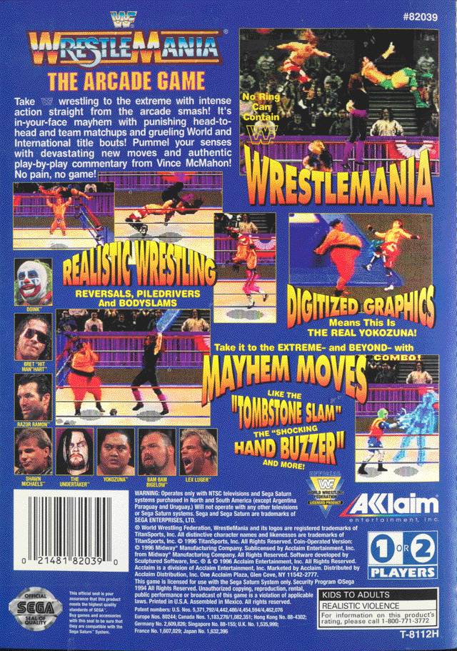 WWF WrestleMania The Arcade Game [Sega Saturn] PWcatalog