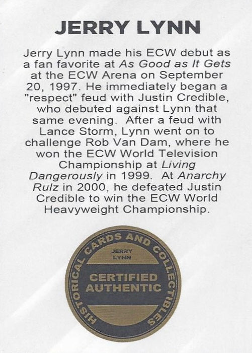 Jerry Lynn trading card PW Catalog