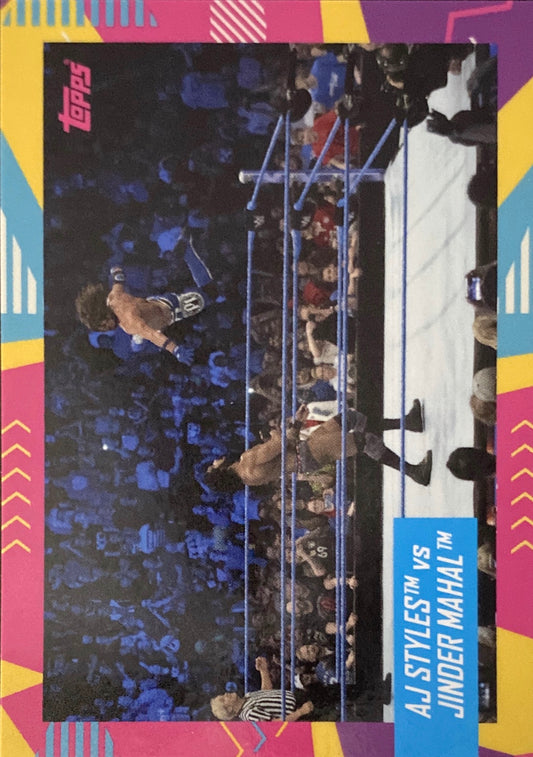 History Maker – AJ Styles vs. Jinder Mahal trading card PW Catalog