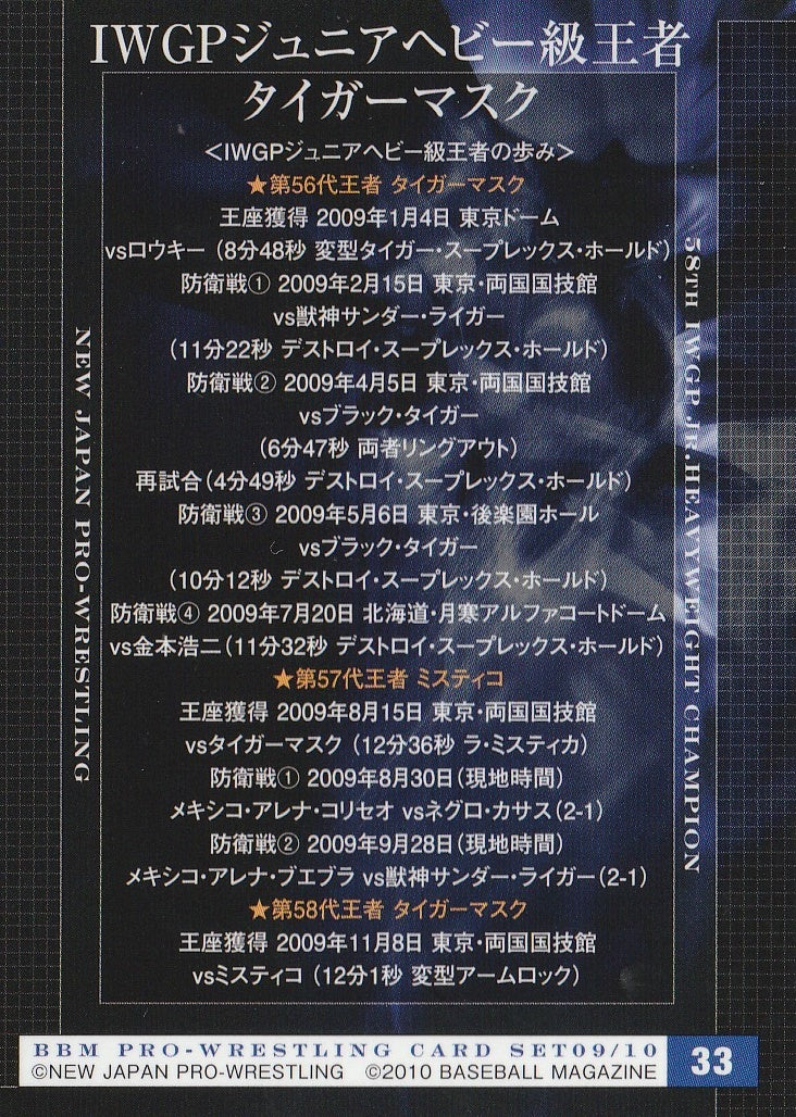 58th Iwgp JR. Heavyweight Champion – Tiger Mask