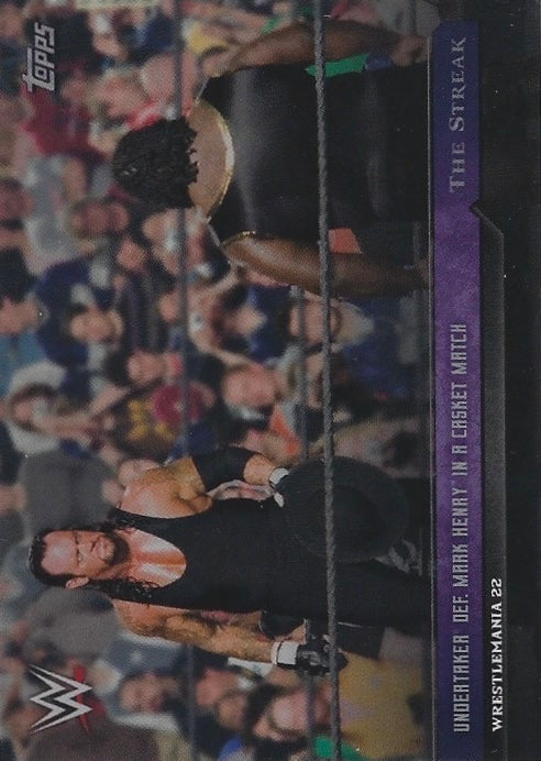 Wrestlemania 22 – Undertaker DEF. Mark Henry in a Casket Match trading card PW Catalog