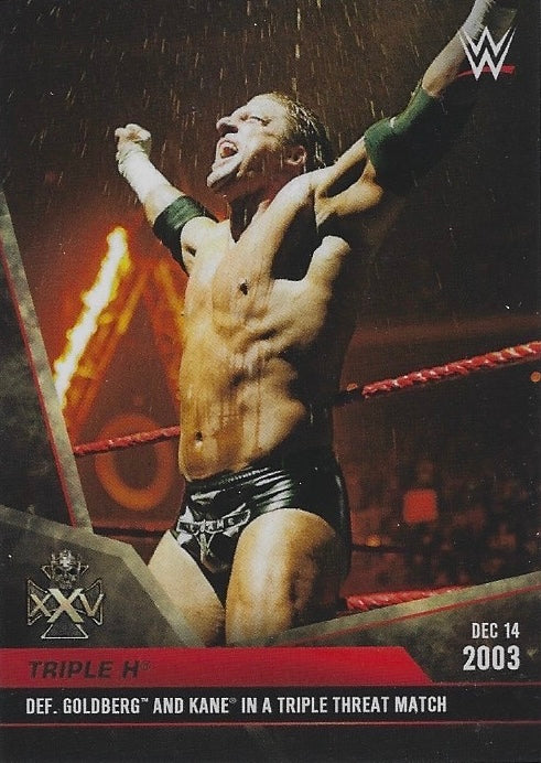 DEC 14 2003 – Triple H DEF. Goldberg and Kane in a Triple Threat Match