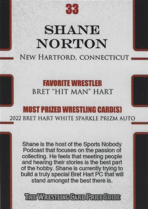 Shane Norton “Sports Card Nobody” trading card PW Catalog